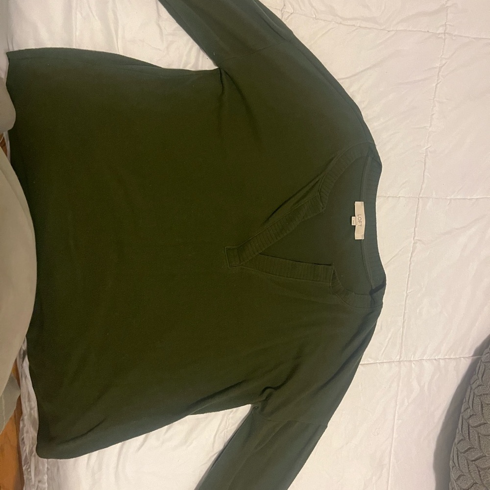 LOFT Green Fitted Blouse